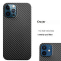 Aramid fibre ultra-thin frosted phone case for iPhone 12 series with black crater 1500D weave