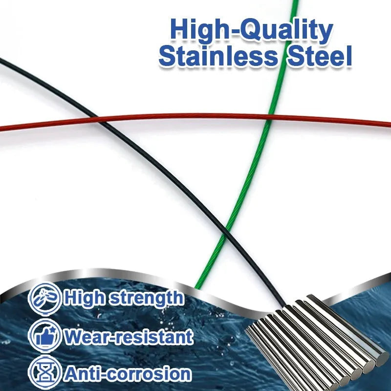 54cm steel wire fishing accessories with double buckle pin in green, black or red colours