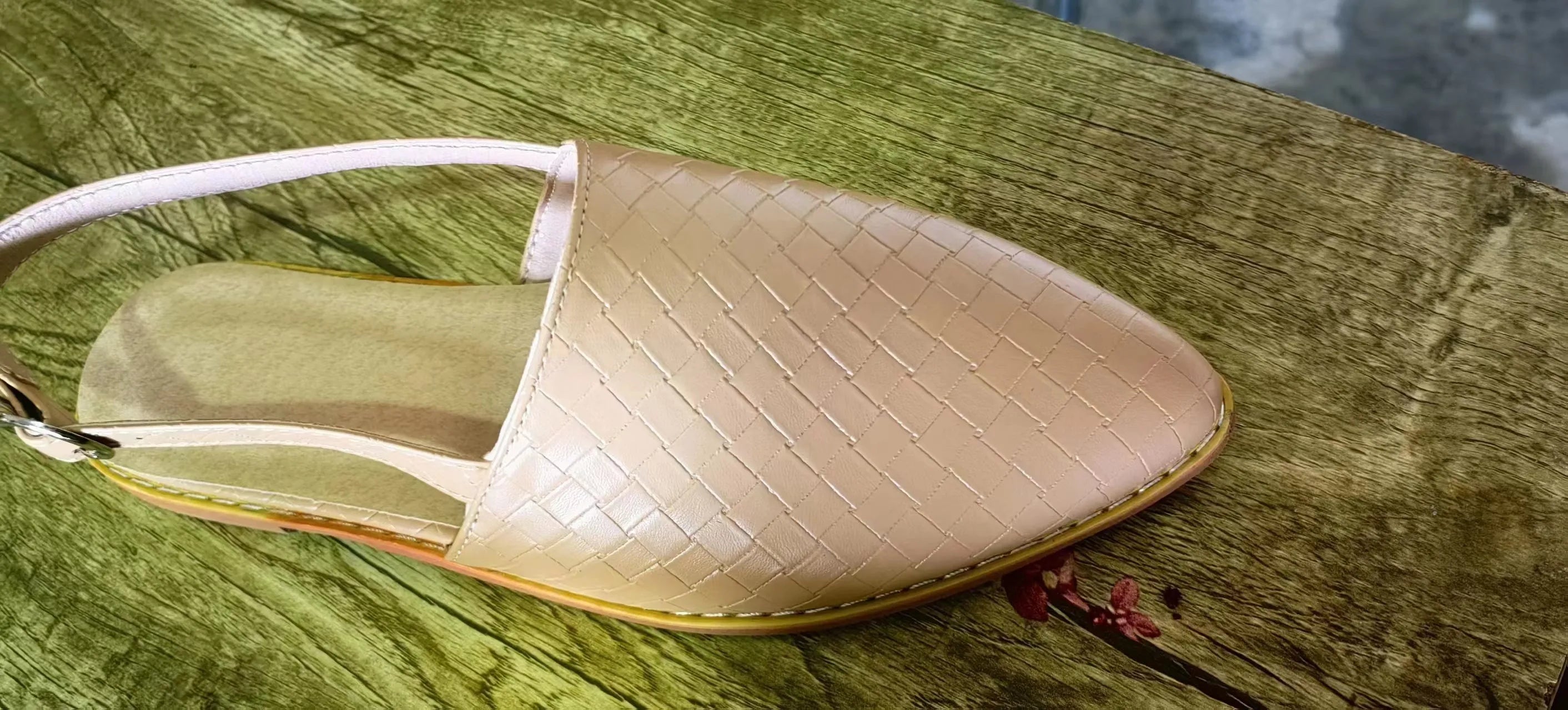 Women's buckle closure baotou flat sandals with pointed toe in multiple colour options