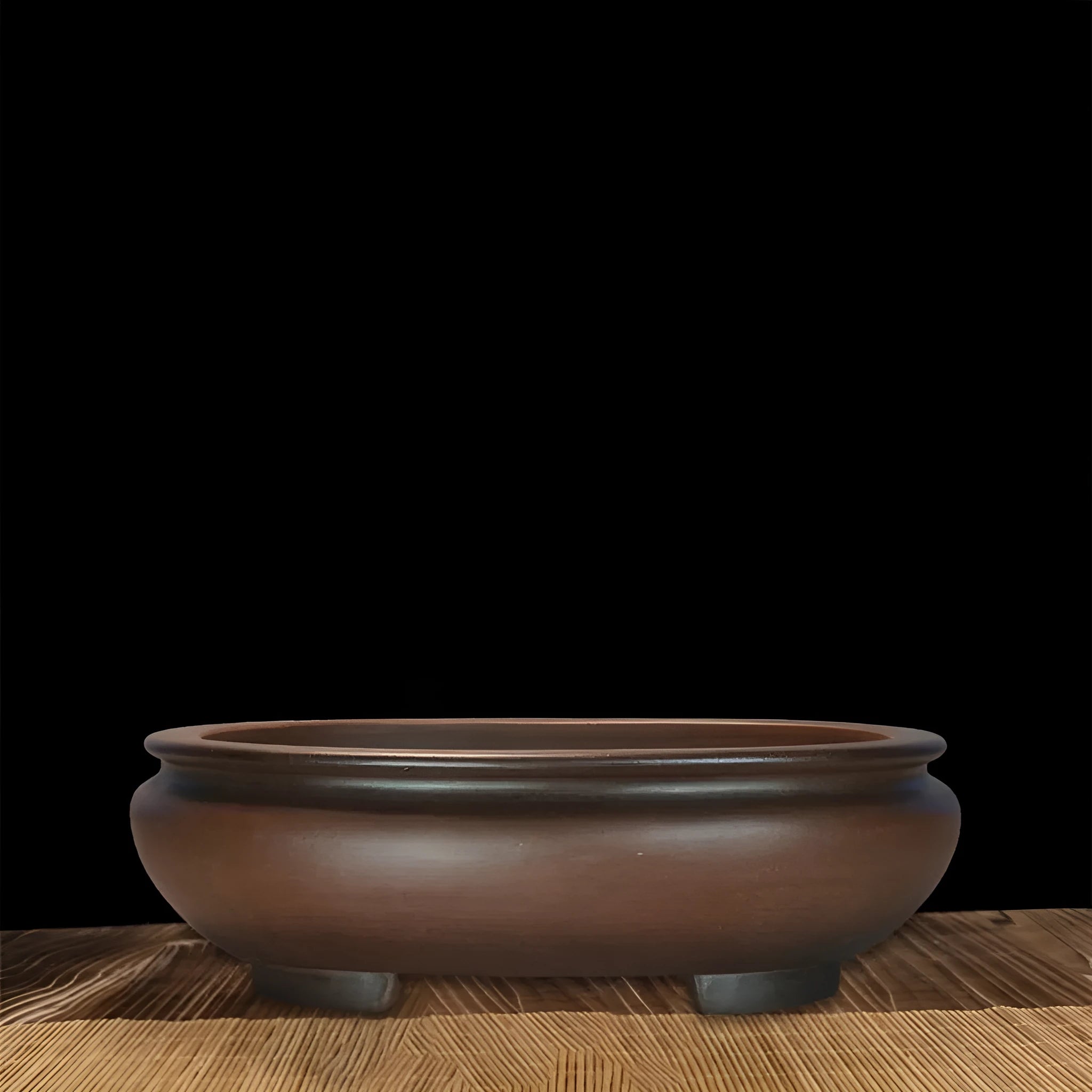 Handmade purple sand porcelain flowerpot with classical design for indoor desktop gardening