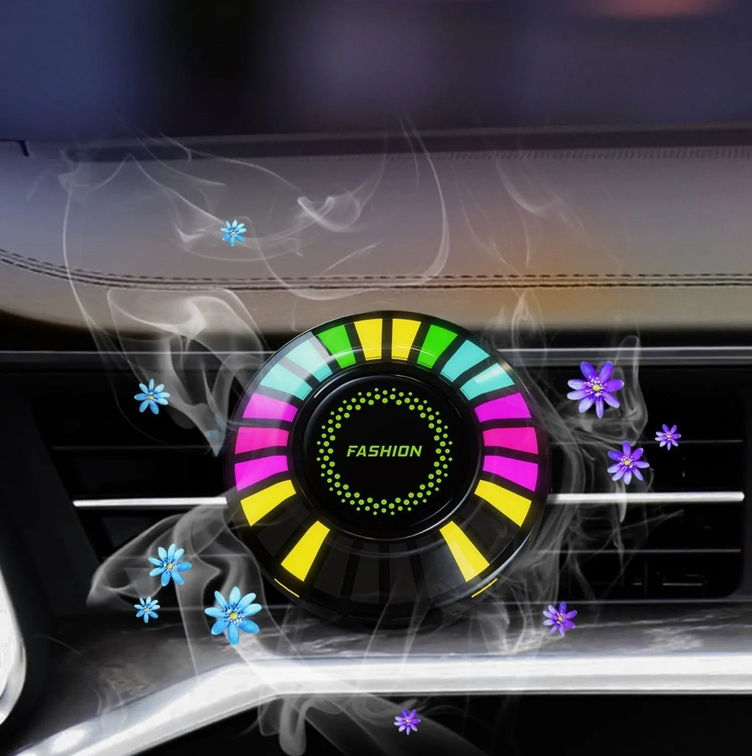 3D pickup RGB voice-controlled car atmosphere light with air vent aromatherapy function