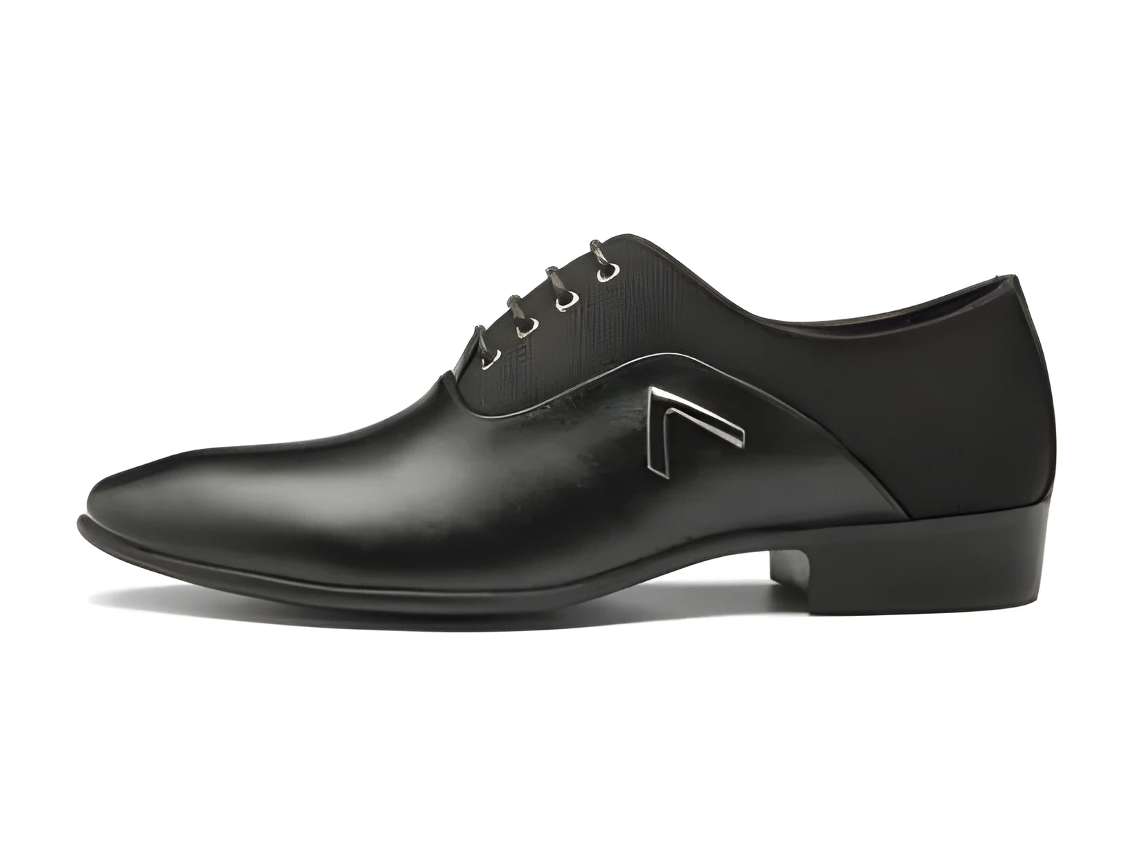 Men's Oxford shoes in artificial PU leather with rubber sole, showing black, brown and yellow colour options