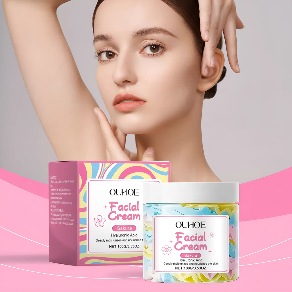 Sakura Butter Cream moisturising face cream in 5.7cm cube jar with 100g content