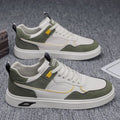 Men's low-top canvas board shoes with mesh lining in black, beige, and grey colours.