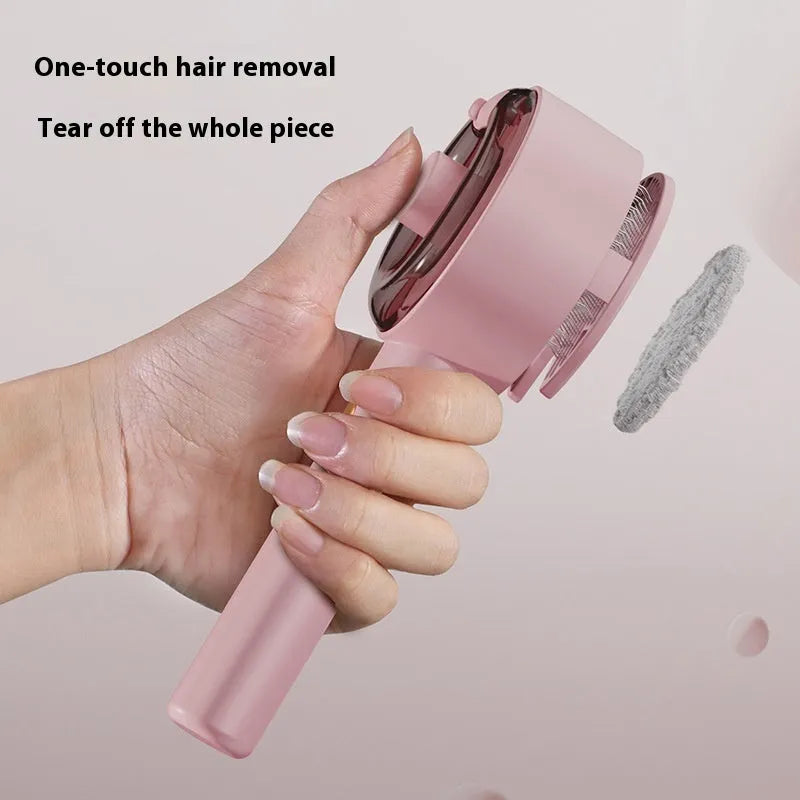 Ceramic white pet grooming brush with UV sterilisation light and spray mist function for dog and cat hair removal