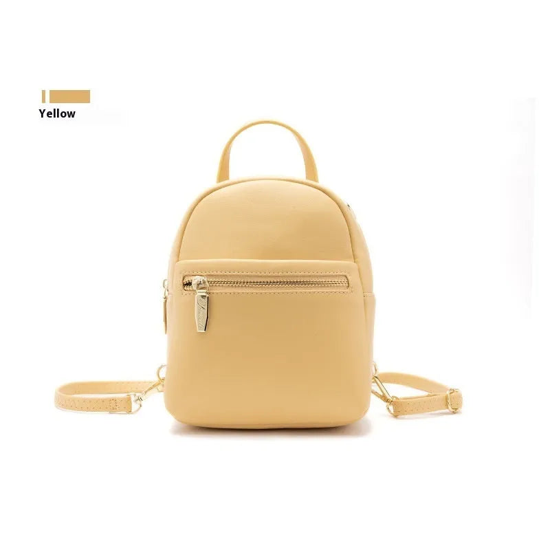 Soft PU mini backpack in street-trend style, shown in one of six available colours.