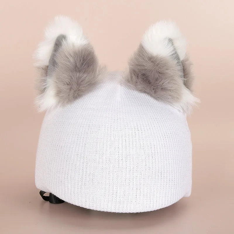 Cartoon plush fabric helmet cover set in size M decorative accessory