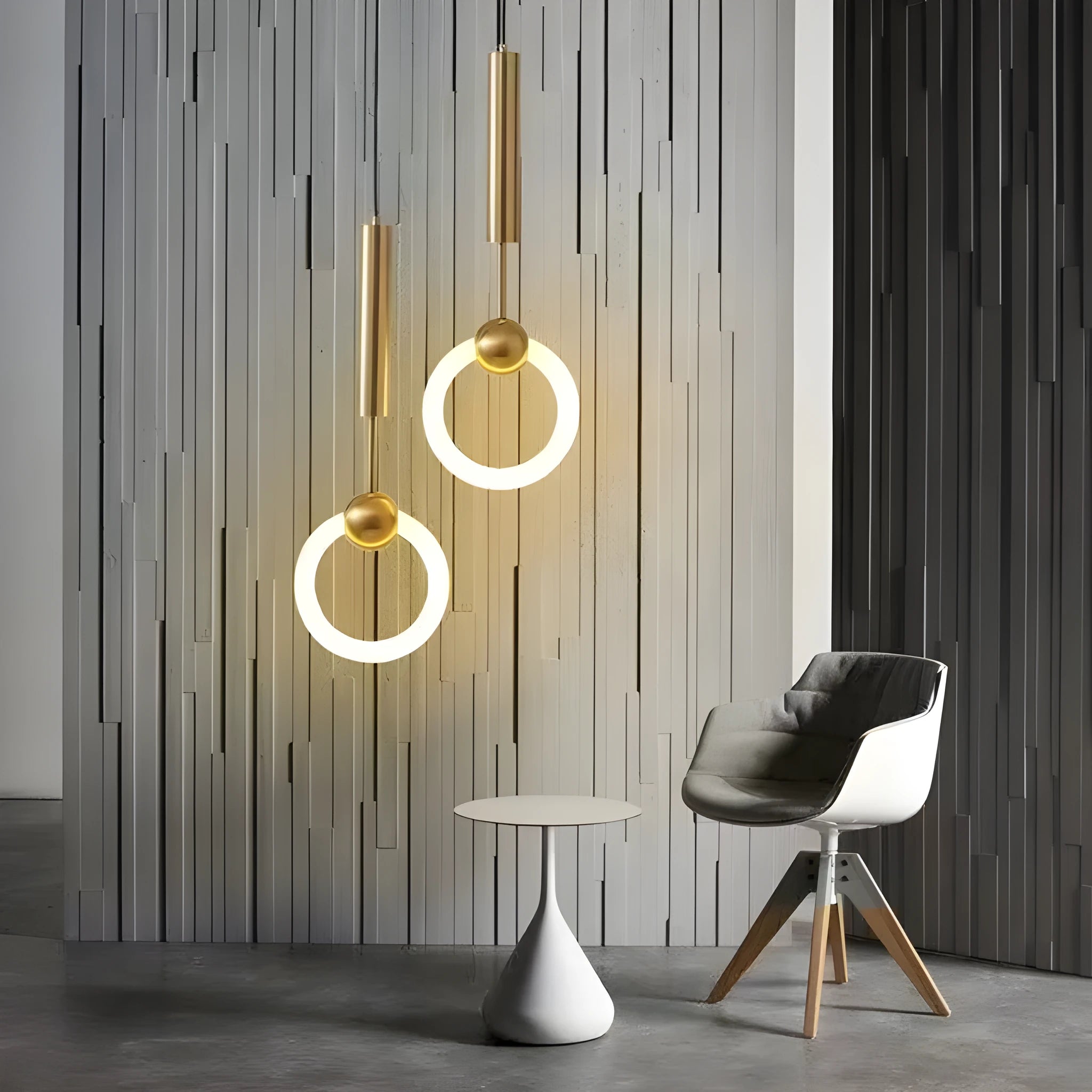 Nordic minimalist U-shaped bedside pendant lamp with three light modes