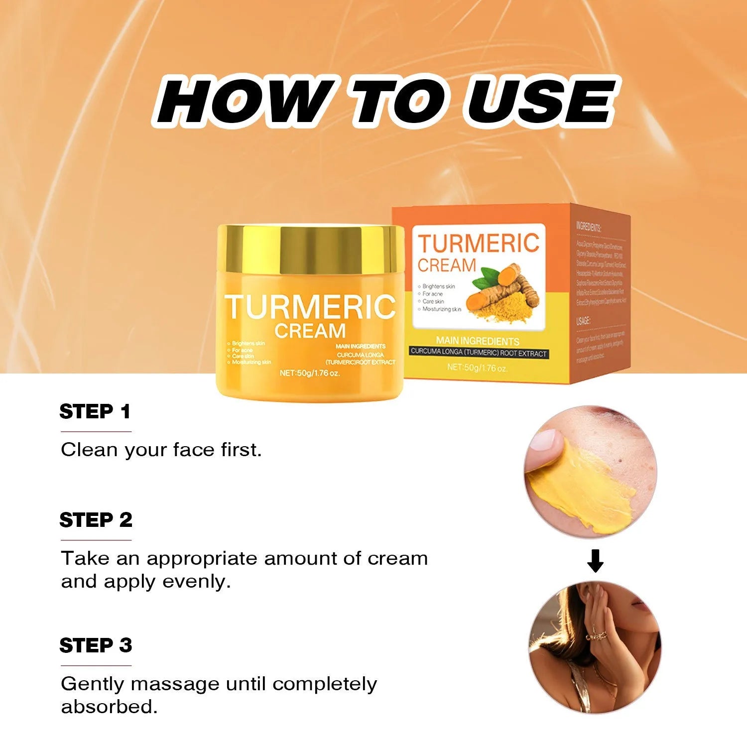 50g moisturising cream jar with brightening and hydrating properties, 53mm diameter