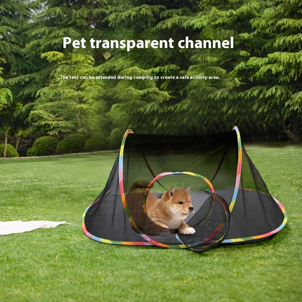 Foldable mesh cat roll cage showing square, hexagonal, tent, tee, and long straight shape options
