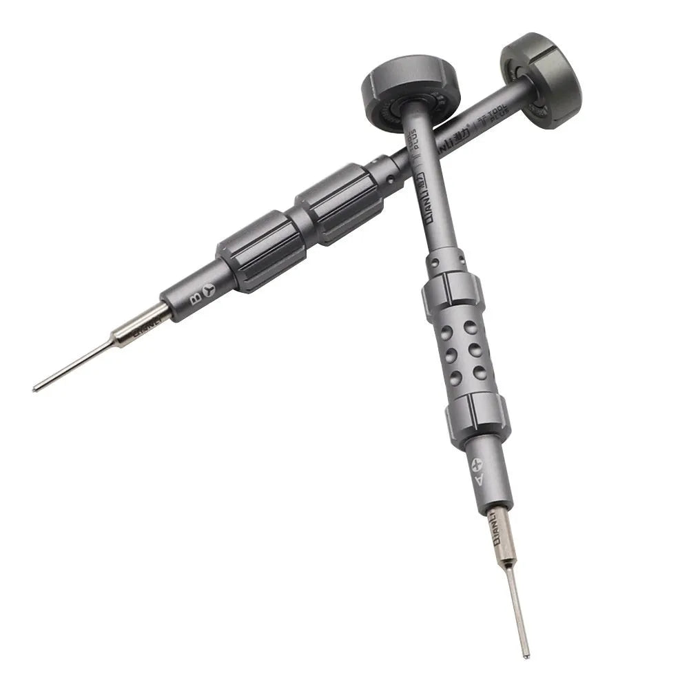 Precision screwdriver for iPhone repair with five interchangeable bits in aluminium alloy handle