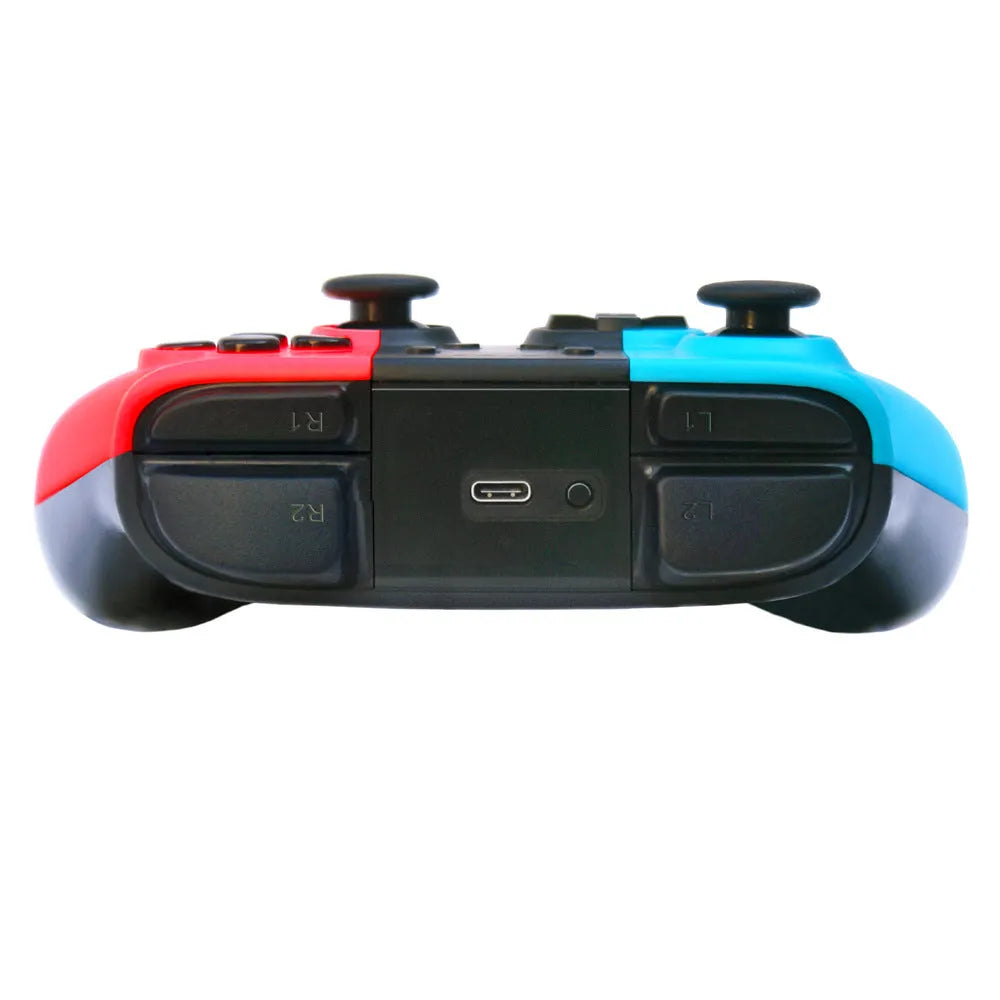SWH wireless game controller for Nintendo Switch in various colours on a black background.