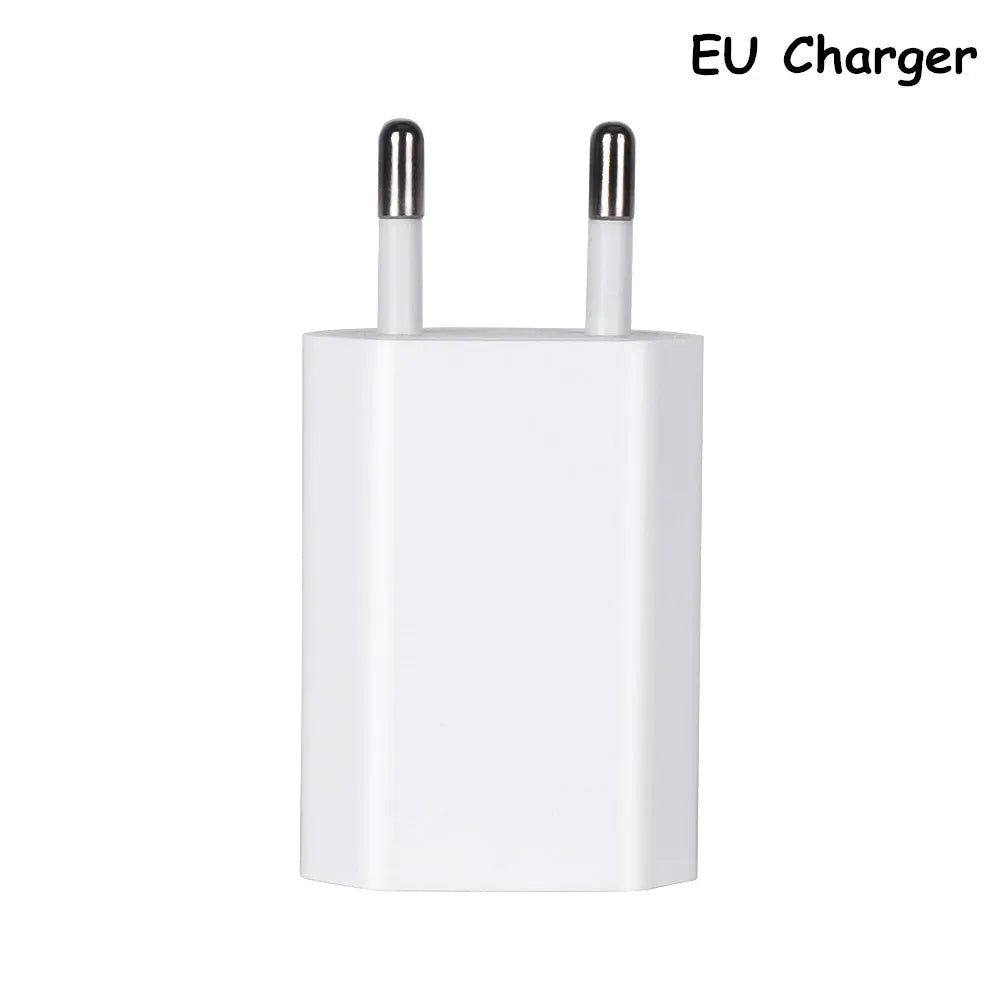 White 5V 2A USB wall charger and cable compatible with iPhone 5 6 X and iPad Air Mini