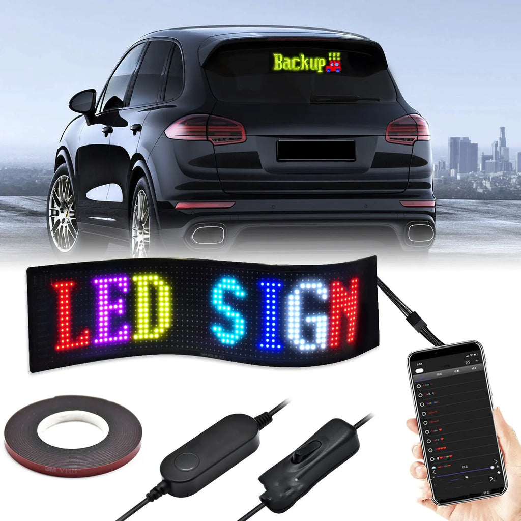 Flexible LED wireless soft screen with 37.2cm length and USB power for custom indoor scrolling display