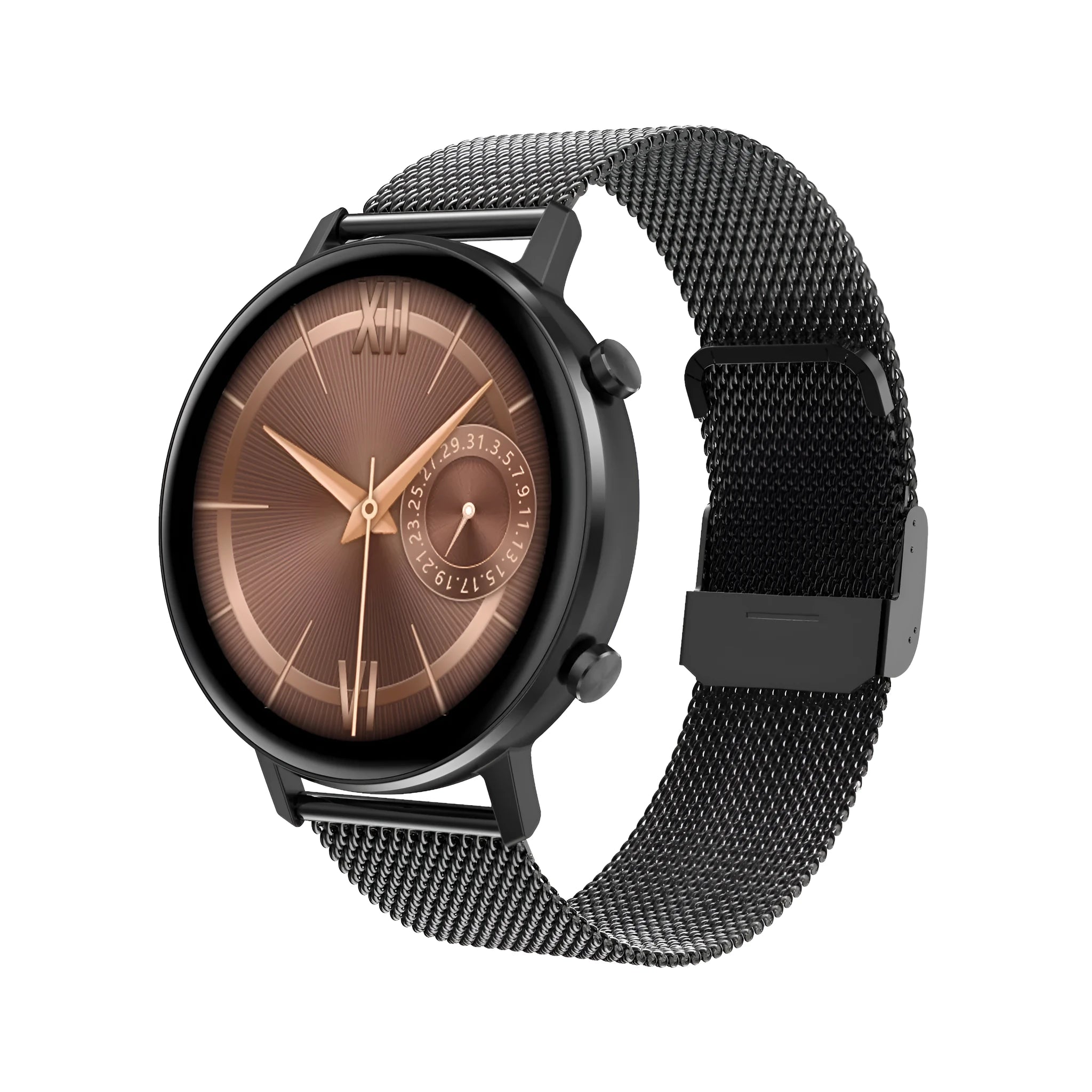 DT96 smart bracelet with stainless steel wristband and 1.3-inch display in three colour options