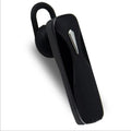 M163 black and white Bluetooth car headset for hands-free calling and music control.