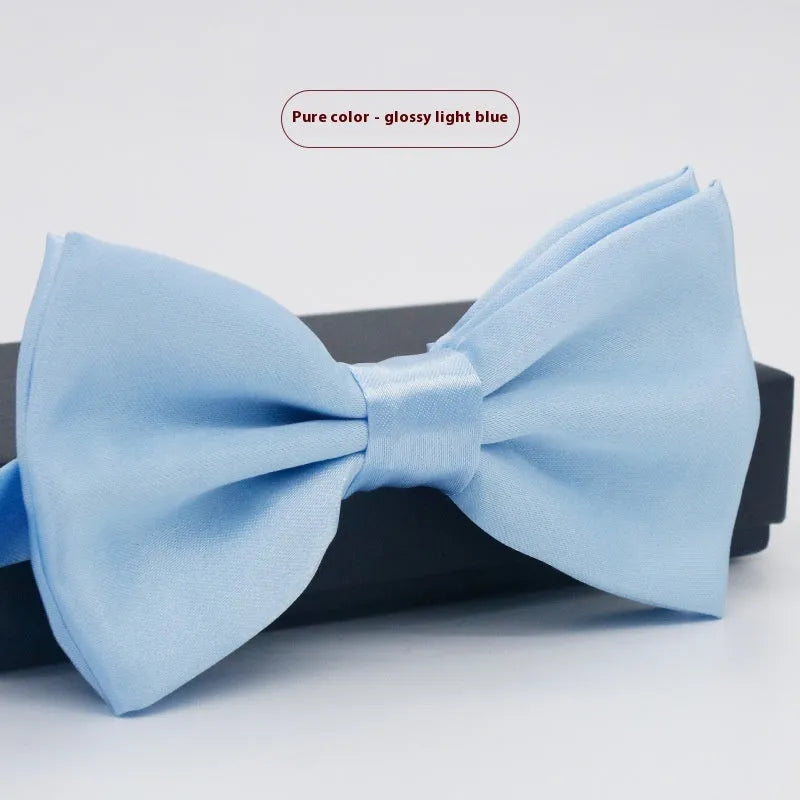 Solid colour formal bow tie with flat head design in polyester fabric