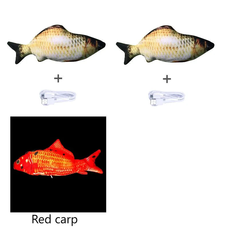 USB rechargeable electric jumping fish cat toy without catnip, 30cm multicolour electronic pet toy