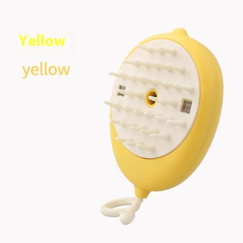 Avocado-themed pet grooming brush with spray function and massage bristles
