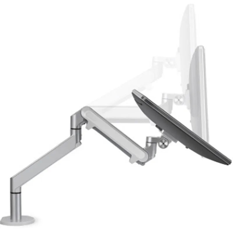 Silver aluminium alloy laptop arm bracket stand with hover design for adjustable height