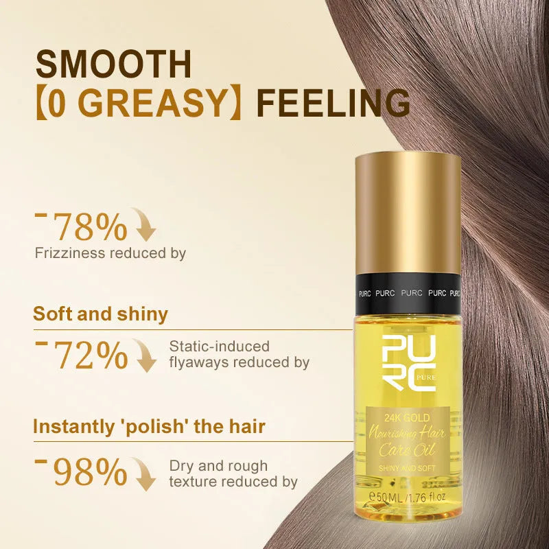 Yellow 50ml bottle of curly hair repair and scalp care essential oil.