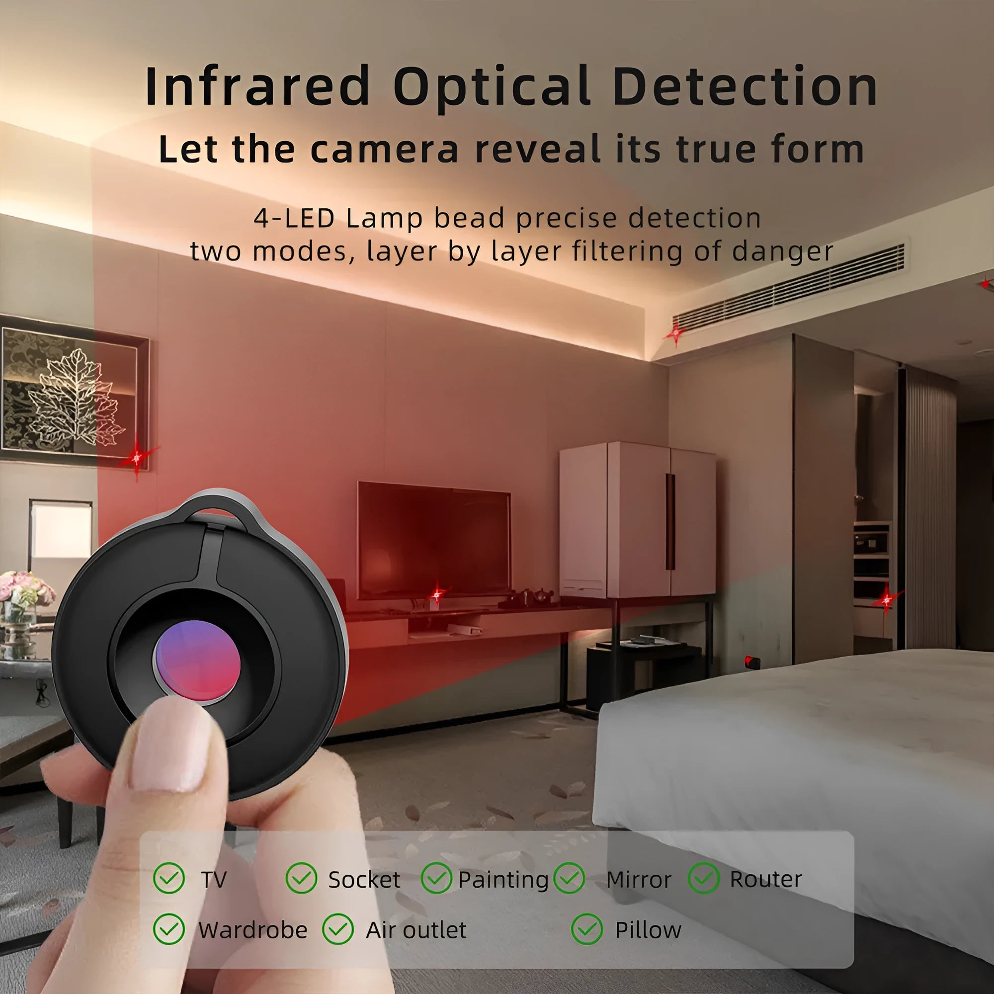 S600 infrared camera detector with compact design for hidden surveillance detection