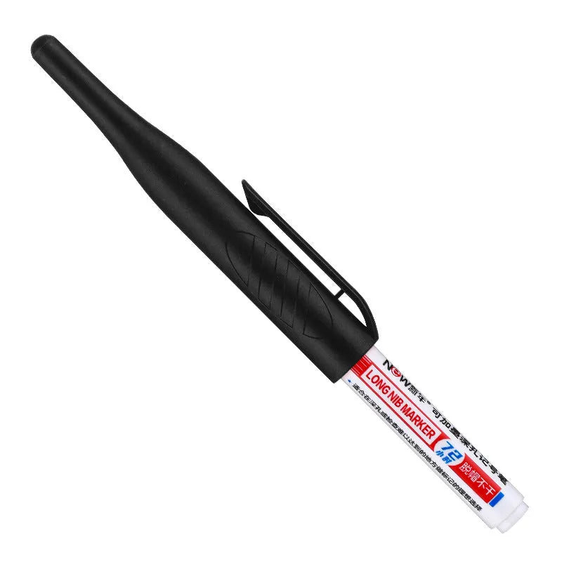 Oil marker pen for woodworking with quick-dry waterproof ink in black, red, blue, and green colours.