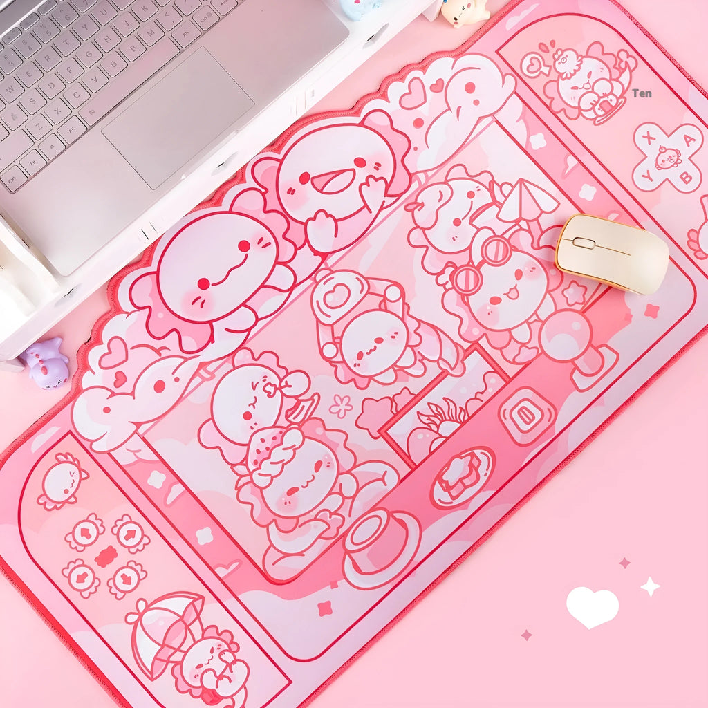Hexagonal dragon crane machine pattern on 75×40cm cloth mouse pad with wrist support