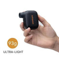 Black AS100 electric bicycle tyre pump with USB charging cable and waterproof bag