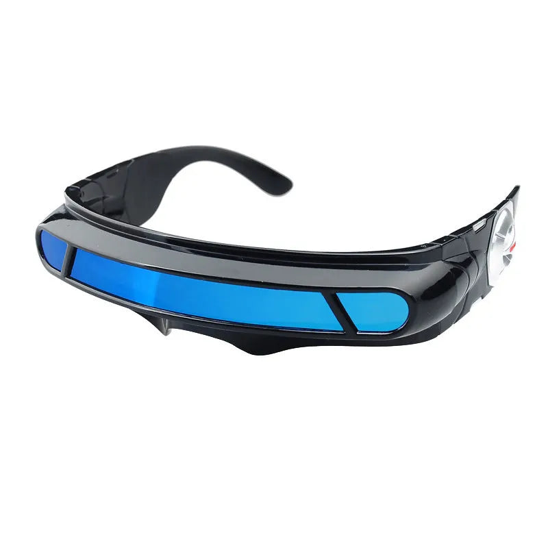 Polarised sports sunglasses with black PC frame and choice of blue mercury, red mercury, or grey lenses
