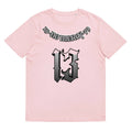 Loose fit cotton t-shirt with short sleeves and round neck in grey, khaki, pink, and purple colours
