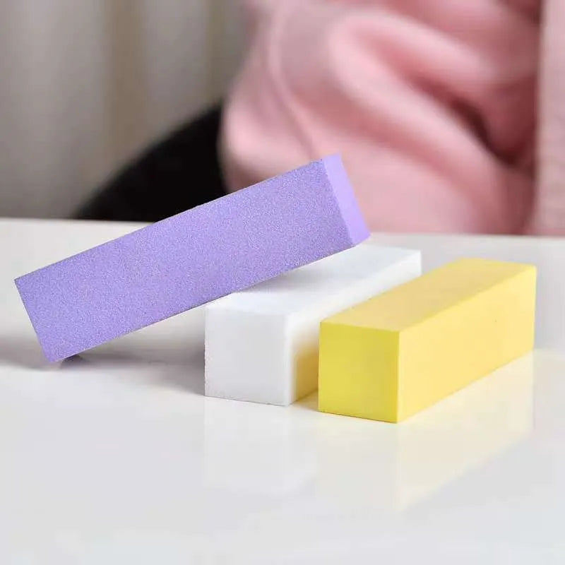 High foam cotton nail polish file block in multi colours for manicure polishing and nail brightening