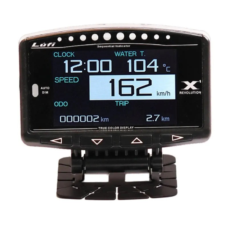 X1 automotive multi-function OBD instrument with LED display and metal construction