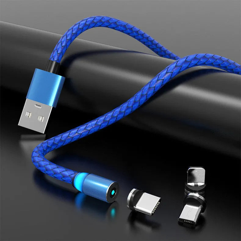 Magnetic charging cable with breathing light indicator for Apple and Android devices