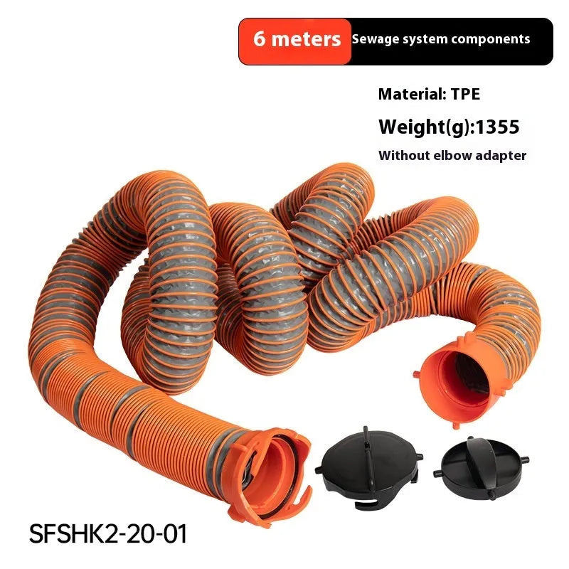 90 degree sewage hose rotary elbow joint in 4.5 metre PP length with optional connector
