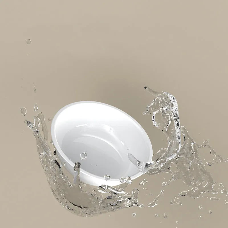 15-degree tilted cervical spine protection cat bowl in stainless steel and PP plastic with fall-resistant design