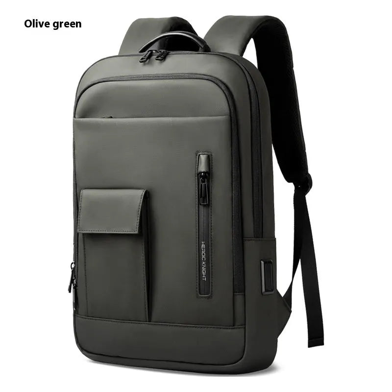 Lightweight Oxford cloth men's backpack with sewing line details in four colour options