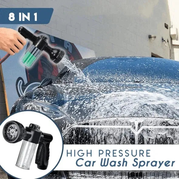 Green high pressure foam spray gun with adjustable nozzle for car washing and garden watering