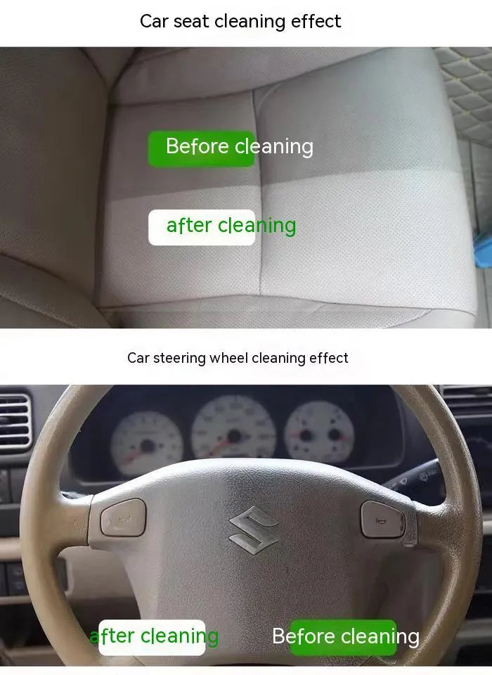 Fabric roof foam cleaner bottles with towel and sponge wipes for interior ceiling cleaning