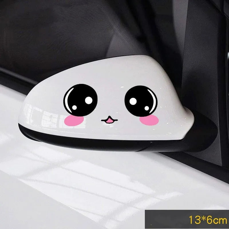 Reflective cartoon car stickers with cute eye designs for vehicle decoration
