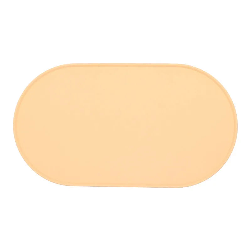 Silicone waterproof cat meal placemat in green colour showing size dimensions