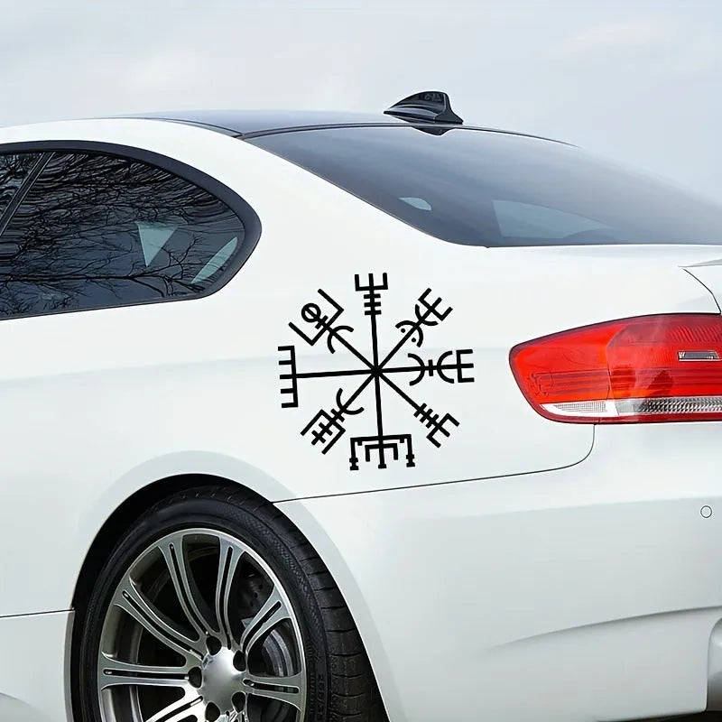 Square 13cm vegetarian no charm vinyl car and notebook sticker on white background.