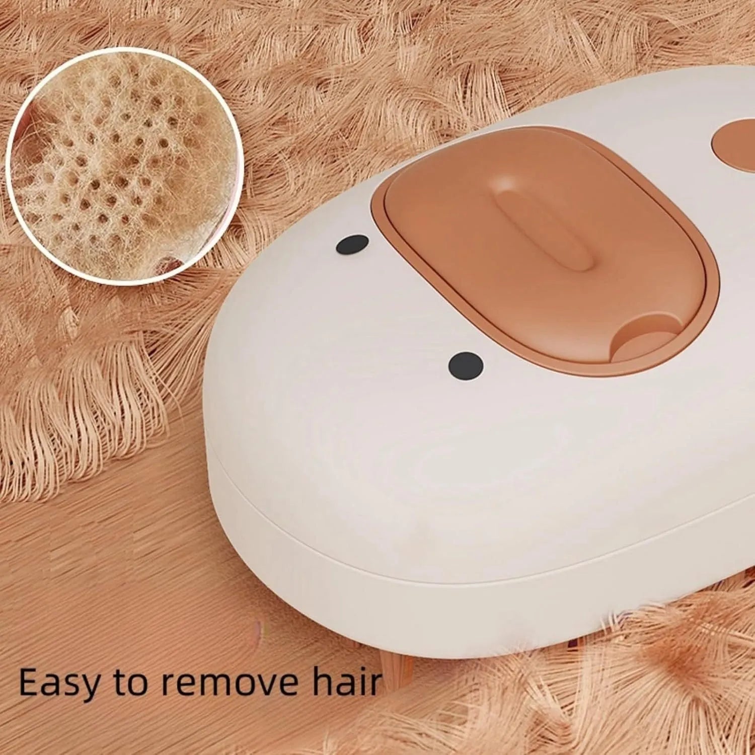 White rechargeable pet steam brush with rubber teeth and water tank for dogs and cats