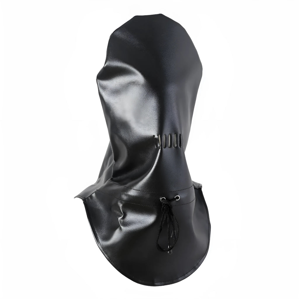 Black leather BDSM training mask for adult role-play