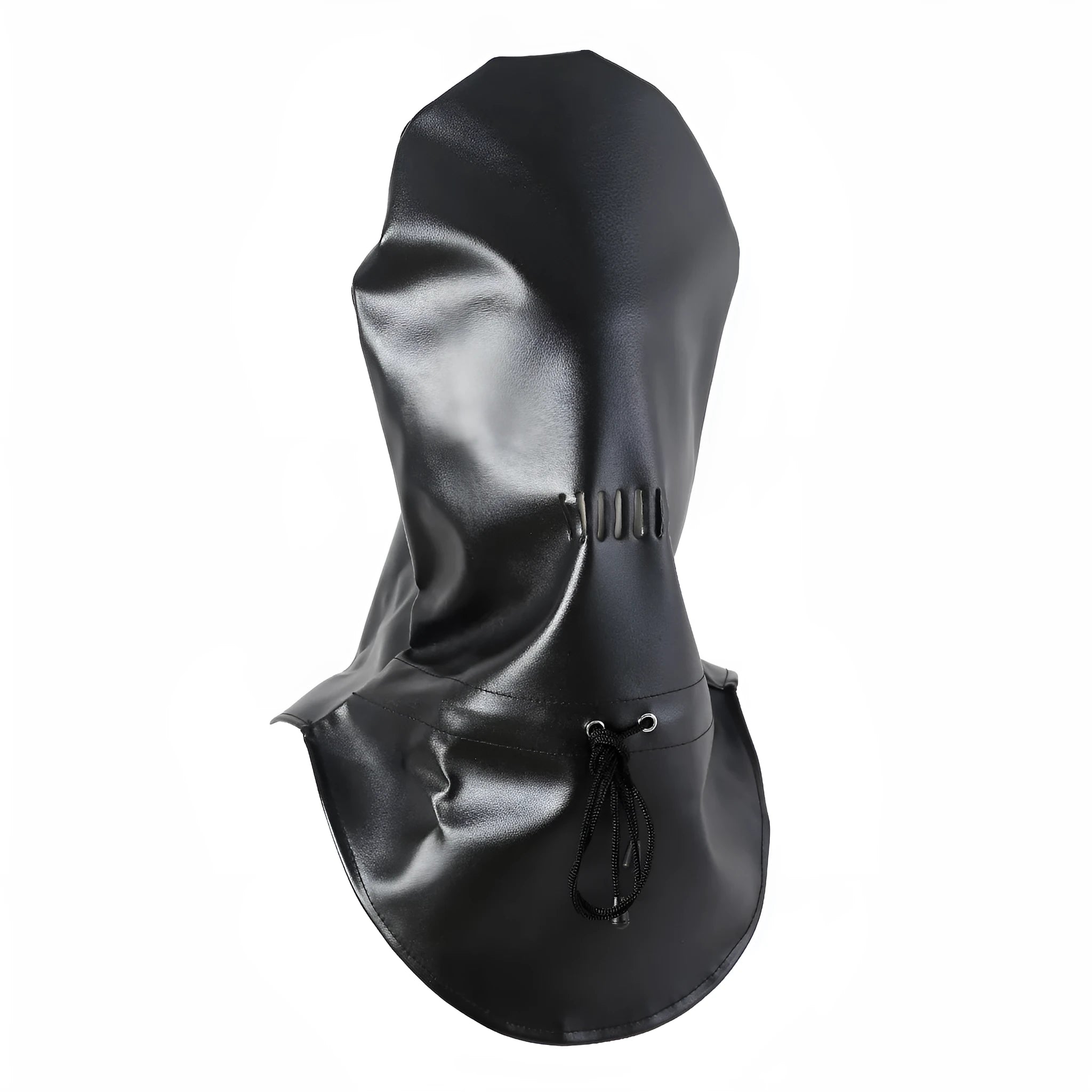 Black leather BDSM training mask for adult role-play