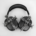 Gothic cross design resin headphone covers for Apple AirPods Max in silver and gun colour options