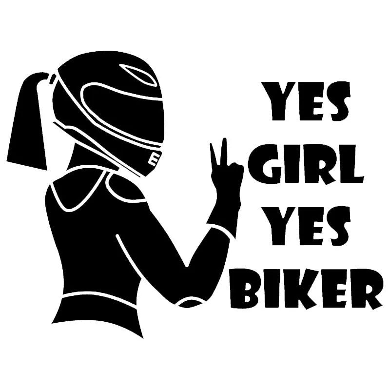 Cool Girl Rider character car waterproof sticker measuring 16cm by 15cm