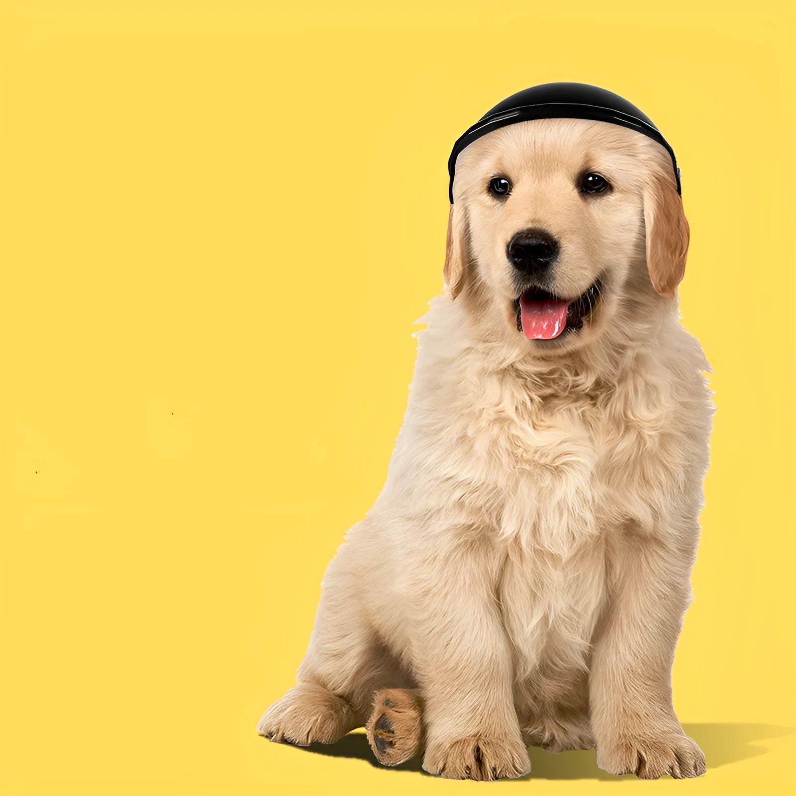 Small S size plastic pet helmet for dogs and cats in pink, black, yellow, or green colours