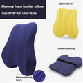 Grey lumbar support cushion for office chair measuring 40x40x8cm