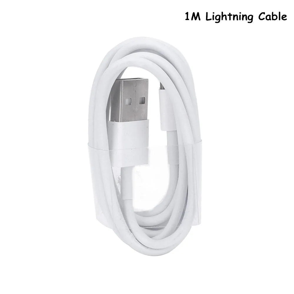 White 5V 2A USB wall charger and cable compatible with iPhone 5 6 X and iPad Air Mini